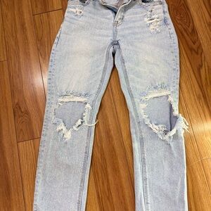 American Eagle Outfitters Light Blue Distressed Boyfriend Jeans